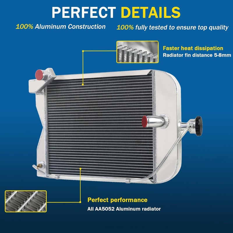 EGINCOOLER OEM# 8N8005 86551430 Aluminum 3 Rows Core Radiator for Ford 8N 9N 2N Tractors - Image 3