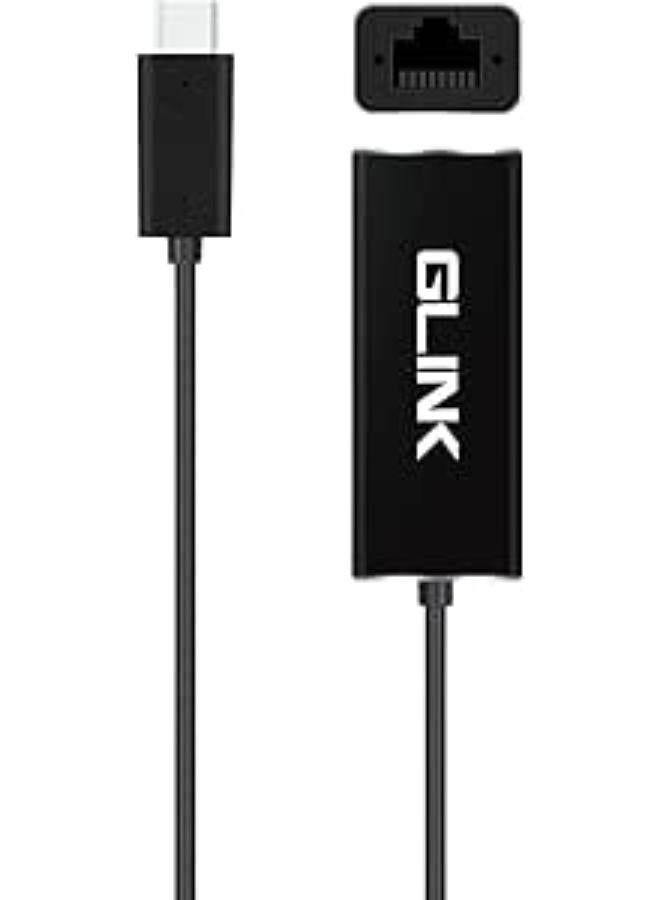 GLINK GLINK GL 014 USB Type C to RJ45 Gigabit Ethernet Adapter 10/100/1000 Mbps, Compatible with Galaxy S22 Ultra, iPad Pro 2020, MacBook Pro, Chromebook Pixel, Dell XPS 13 (Aluminum Body) 