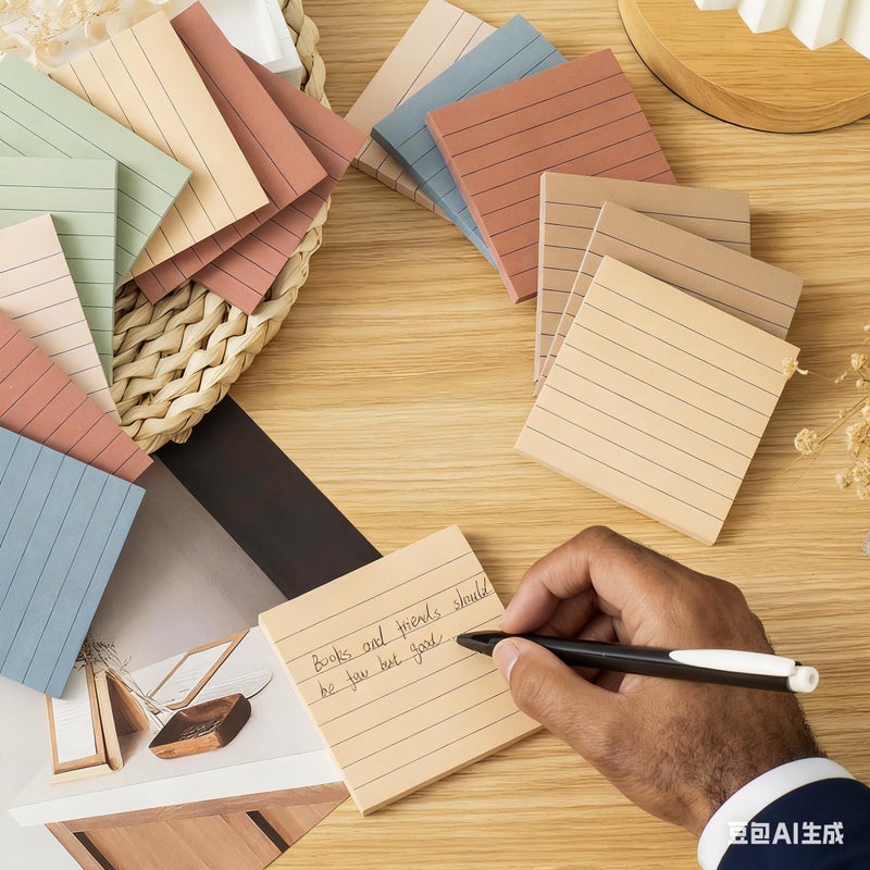 Kozerite (24 Pack) Lined Sticky Notes 3x3 in,Notepads with Lines,Ruled Stickies Super Sticking Power,Office School Memo Note Pads Vintage Colors,Post on Windows Doors,Recyclable,Easy to Write on - Image 4