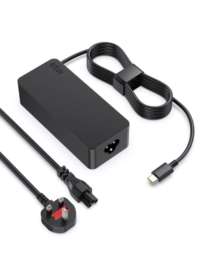 65W USB C Laptop Charger, Type C Chromebook Charge, for Lenovo ThinkPad T14 E14 T16 T480 T580 X1 Carbon Chromebook Yoga ADLX65YDC2A, Compatible with Lenovo, HP, Dell, Acer, Asus, Samsung
