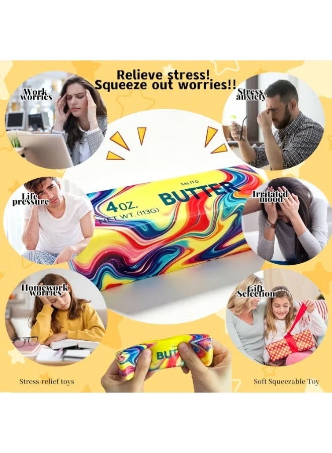 Butter Squishy Slow Rising Stress Relief Toy, 4oz Realistic Salted Butter Squeeze Toy, Soft PU Foam Decompression Fidget Toy for Kids & Adults, Novelty Gag Gift & Desk Companion - Image 3