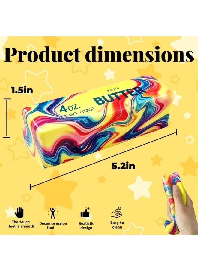 Butter Squishy Slow Rising Stress Relief Toy, 4oz Realistic Salted Butter Squeeze Toy, Soft PU Foam Decompression Fidget Toy for Kids & Adults, Novelty Gag Gift & Desk Companion - Image 5
