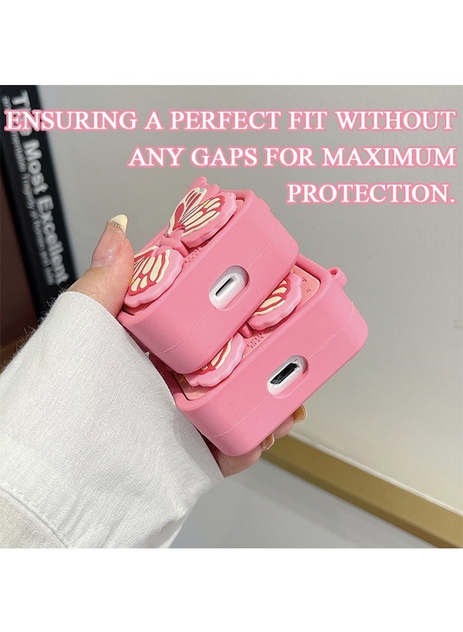 AirPods 3 Case Cover with Butterfly Holder, PVC Shock and Drop Protective Headphone Case (Pink) - Image 3