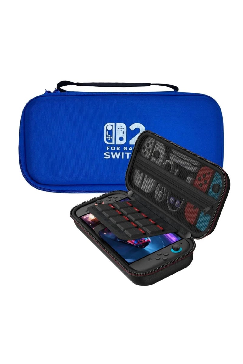 Nintendo Switch 2 Carrying Case, Large Capacity Storage Bag with 12 Game Card Slots, Dock Compatible, Handle Design Nintendo (2025) Switch 2, (Blue) - Image 2