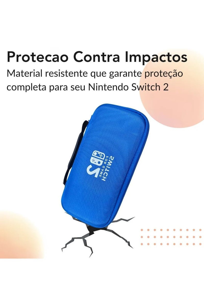 Nintendo Switch 2 Carrying Case, Large Capacity Storage Bag with 12 Game Card Slots, Dock Compatible, Handle Design Nintendo (2025) Switch 2, (Blue) - Image 3