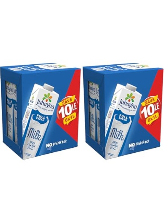Juhayna Full Cream Multipack 1 L - 2 Packs of 6 - Image 1