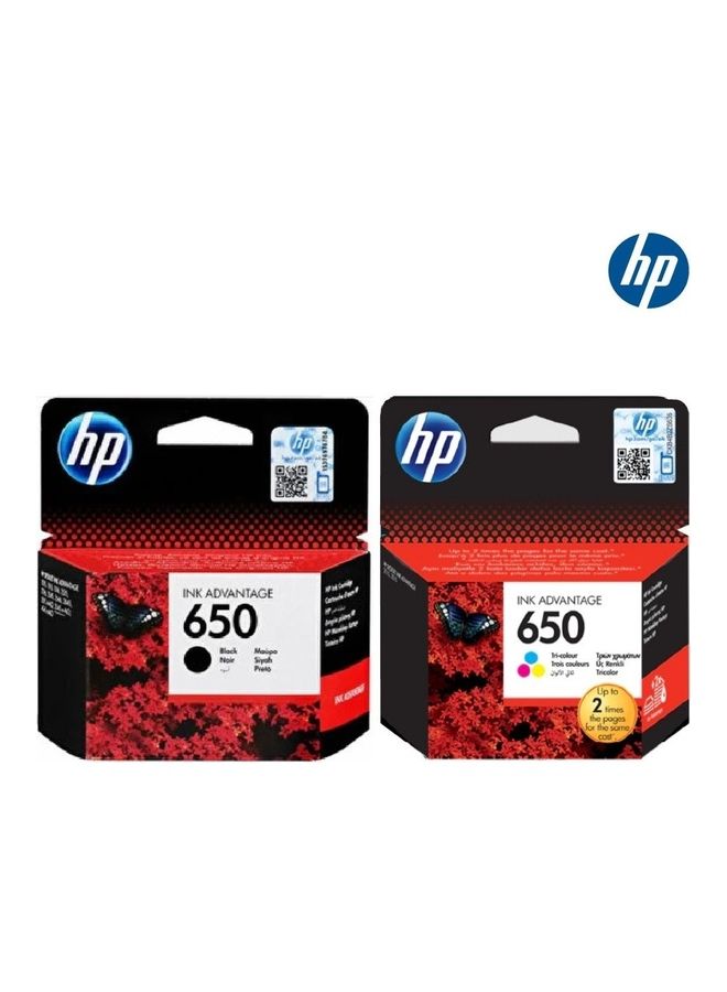 HP حزمة مكونة من 2 خرطوشة حبر أصلية HP 650 باللون الأسود وثلاثي الألوان أسود و (ثلاثي الألوان) - Image 3