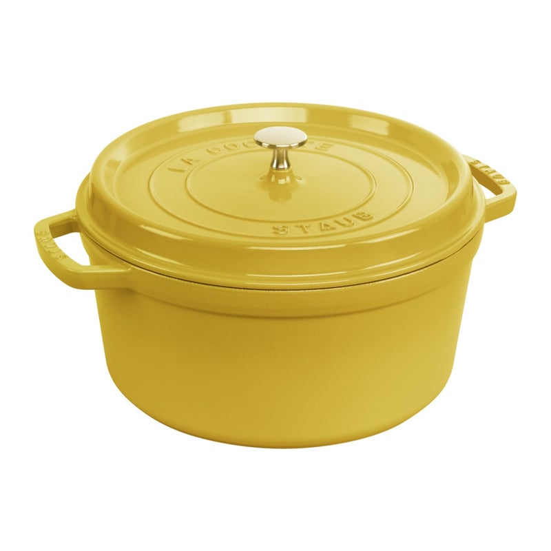 STAUB Enamelled Cast Iron Casserole Dish with Lid Suitable for All Heat Sources Including Induction 4 People Round 24 cm 370 L 47 kg Lemon - Image 2
