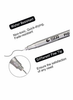 KASTWAVE Fineliner Pens, Cozy 9 Pack Black Pigment Liner Micro Liner Fineliner Drawing Pens, Different Nib Sizes with Anti-Bleed for Sketching Drafting Office Documents Comic Manga Scrapbooking  - Image 2