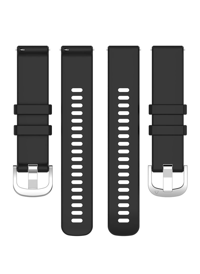 Anmi - 2 pcs Replacement  Strap Silicone Band for Huawei Watch GT4  46mm(Black/Orange) - Image 1