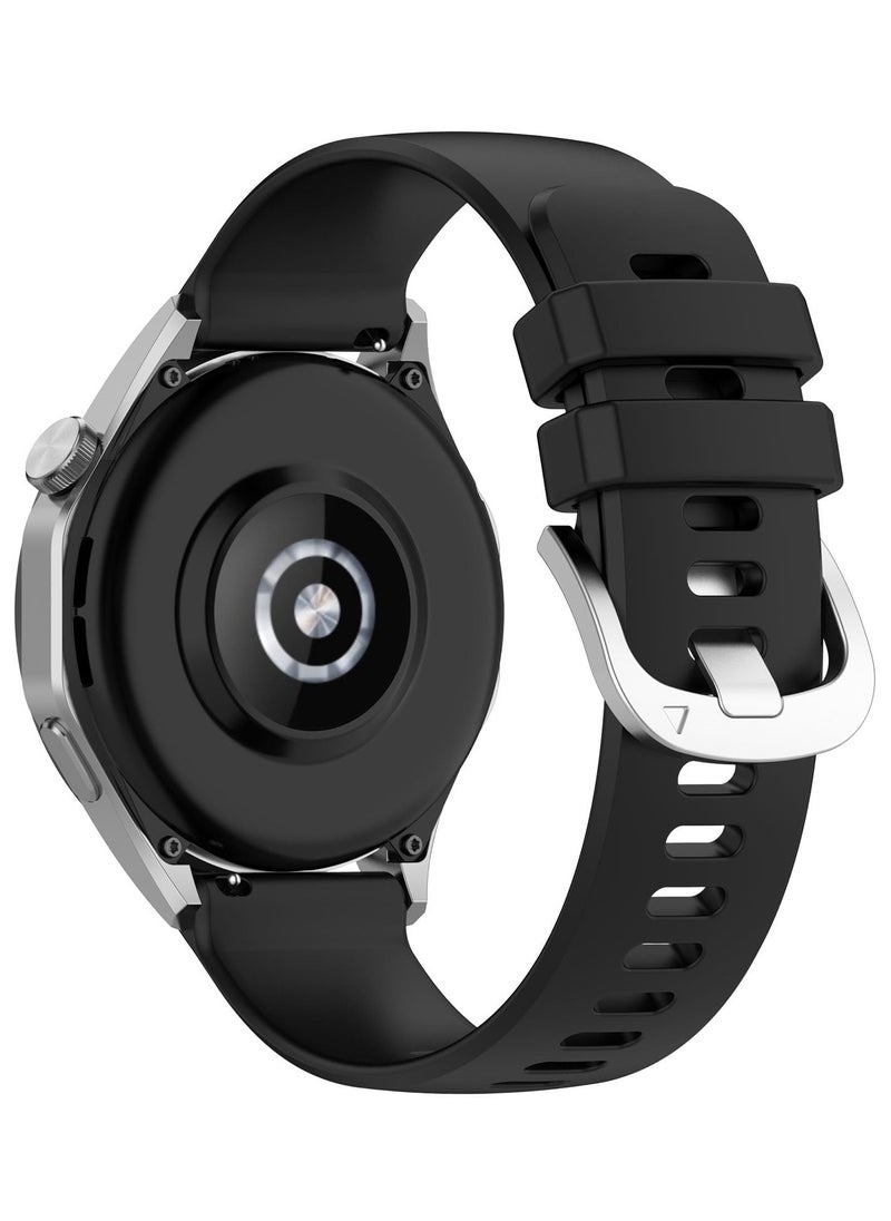 Anmi - 2 pcs Replacement  Strap Silicone Band for Huawei Watch GT4  46mm(Black/Orange) - Image 1