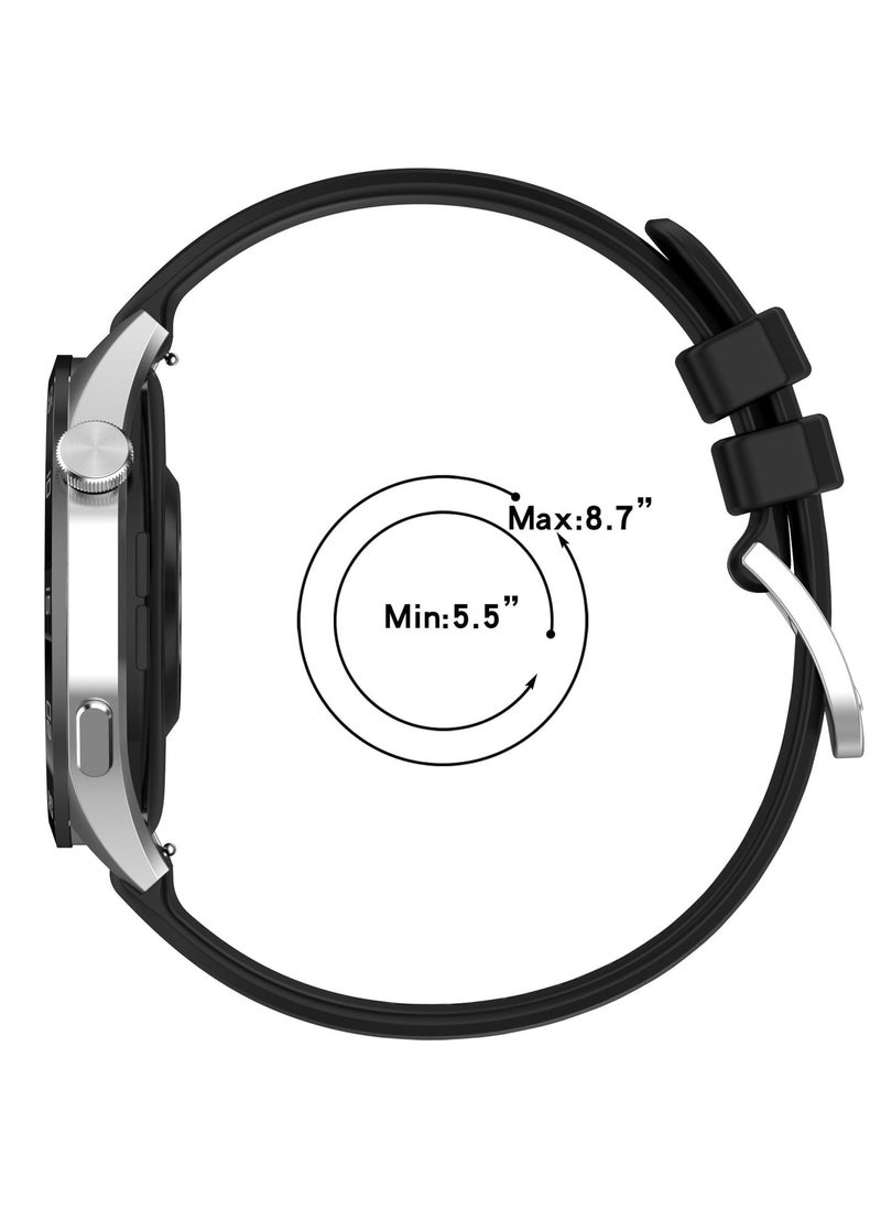 Anmi - 2 pcs Replacement  Strap Silicone Band for Huawei Watch GT4  46mm(Black/Orange) - Image 1