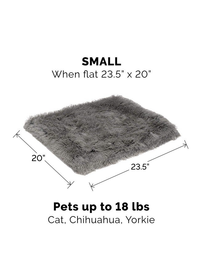 Furhaven SelfWarming Cat Bed For Indoor Cats, 4BedsIn1 & Washable  Plush Long Faux Fur Convertible Cuddler  Gray, Small - Image 3