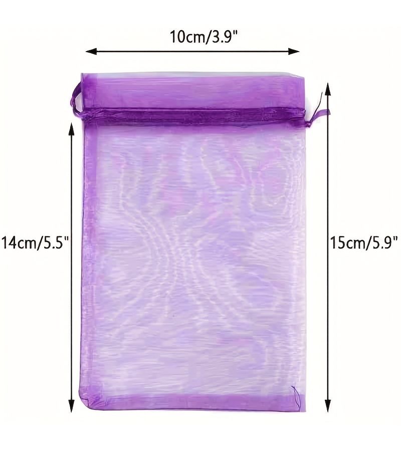 Set Of 20 Organza Drawstring Bags Transparent Mesh Pouches For Jewelry Lavender Gift Bags For Weddings Festivals Mother S Day Party Favors - Image 3