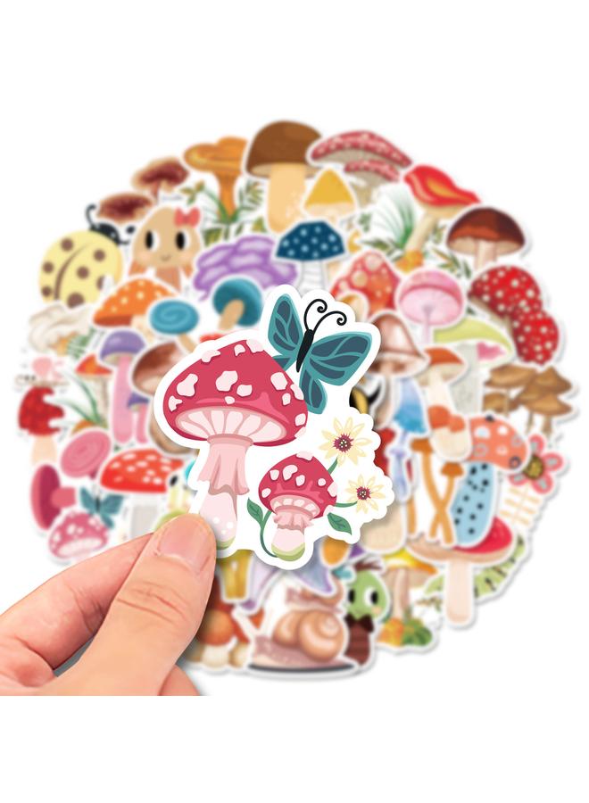 Bluejw 200 Mushroom Stickers Cartoon Plant Mushroom Cute Children's Award Stationery Water Cup Notebook Graffiti Sticker - Image 1