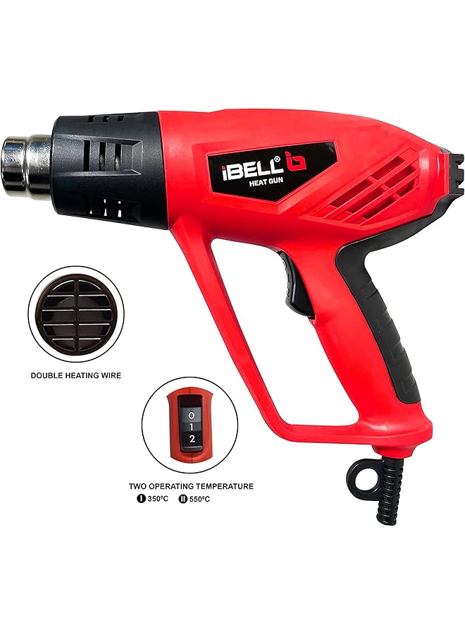 آي بيل مسدس حراري Hg20 82 بقوة 2000 واط مع ضوابط مزدوجة لدرجة الحرارة وتدفق الهواء - Image 5