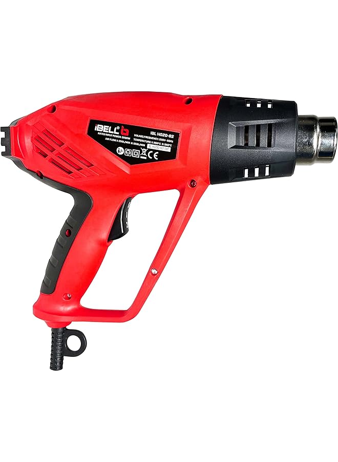 آي بيل مسدس حراري Hg20 82 بقوة 2000 واط مع ضوابط مزدوجة لدرجة الحرارة وتدفق الهواء - Image 4