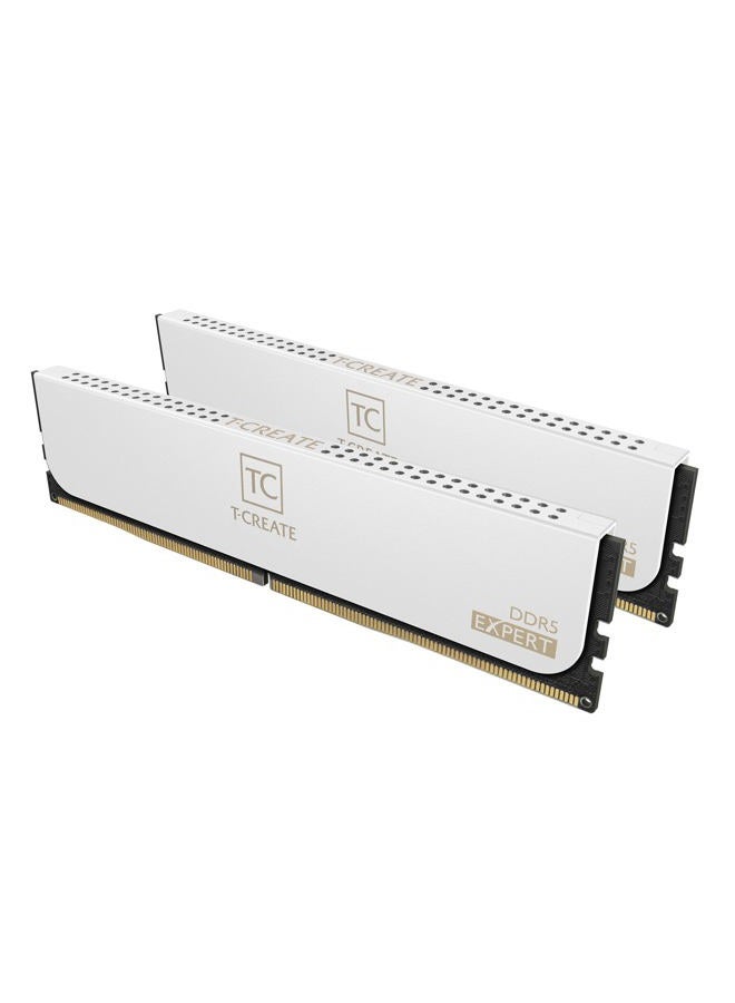 T-Create Expert Overclocking 10L DDR5 48GB Kit (2 x 24GB) 6400MHz (PC5-51200) CL32 M-DIE Desktop Memory Module Ram White - CTCWD548G6400HC32ADC01