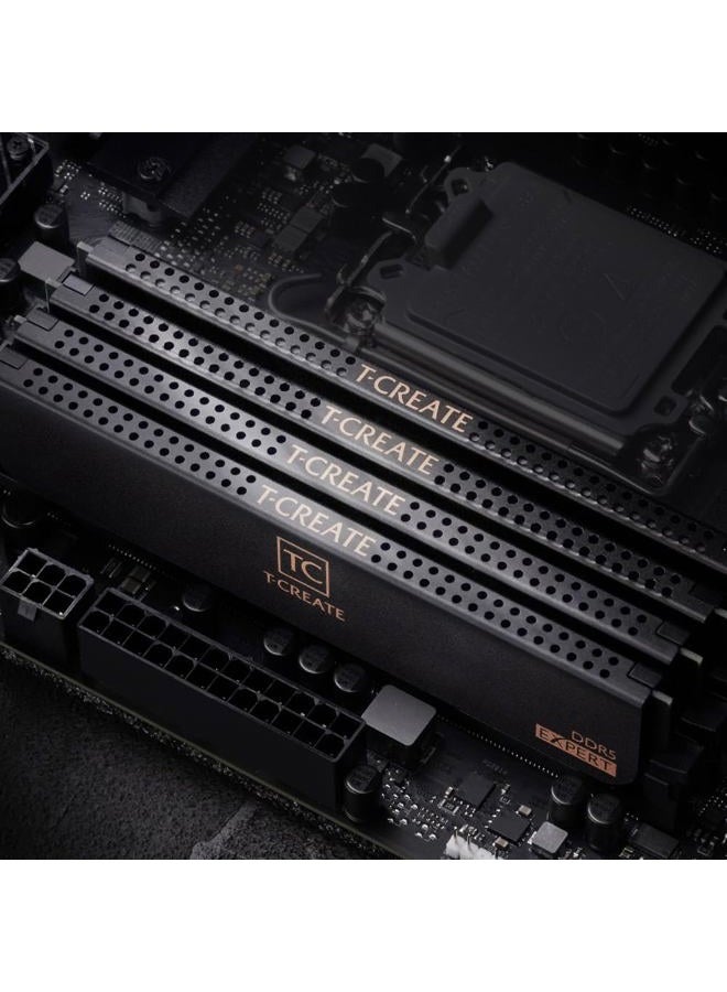 TeamGroup T-Create Expert Overclocking 10L DDR5 48GB مجموعة (2 x 24GB) 6400MHz (PC5-51200) CL32 M-DIE وحدة ذاكرة سطح المكتب رام بيضاء - CTCWD548G6400HC32ADC01 - Image 5