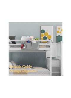 The Bros Bedside Storage Caddy/Bedside Hanging Storage Bag for Headboards Bunk Beds Dorm Rooms Book Phone Magazine Holder (Color : Gray)  - Image 4