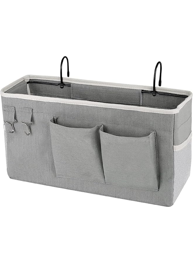 The Bros Bedside Storage Caddy/Bedside Hanging Storage Bag for Headboards Bunk Beds Dorm Rooms Book Phone Magazine Holder (Color : Gray)  - Image 1