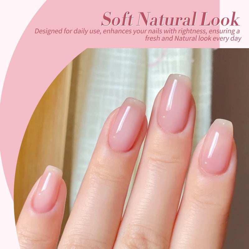 Born Pretty Jelly Pink Gel Nail Polish Set,Valentine's Day Nude Pink Translucent Gel Polish,6 Transparent Sheer Colors Soak Off U V Light Cure Gel Polish Kit Nail Art Manicure DIY Kit Home Salon 7ML - Image 3