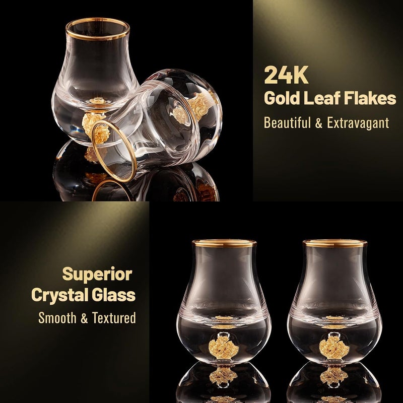 DUJUST 【2025 New Design】‌ Elegant Curvaceous Shot Glass(1.5oz), Crystal Shot Glass Set Decorated with 24K Gold Leaf Flakes BPA-Free & Lead-Free, Perfect for Décor & Collection, Gift Choices - 2 pcs - Image 3