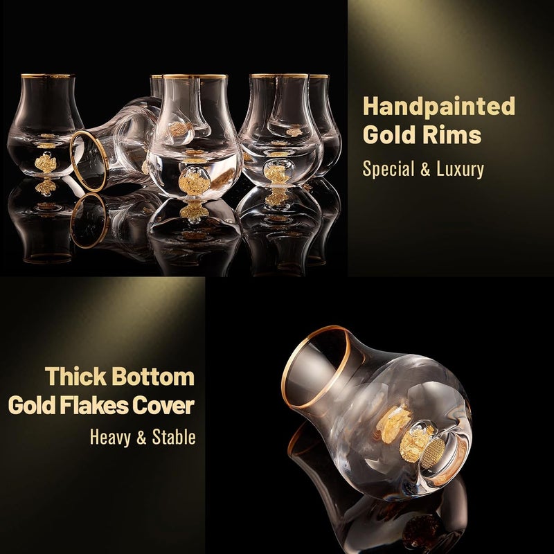 DUJUST 【2025 New Design】‌ Elegant Curvaceous Shot Glass(1.5oz), Crystal Shot Glass Set Decorated with 24K Gold Leaf Flakes BPA-Free & Lead-Free, Perfect for Décor & Collection, Gift Choices - 2 pcs - Image 4