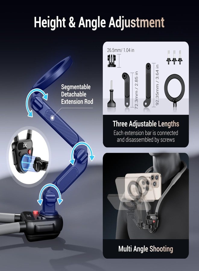 Kiorafoto POV Cell Phone Necklace Mount, Compatible with Magsafe, GoPro Instax 360, Dji, iPhone 16, 15, 14, 13, 12 Plus, Pro Max, 3 Levels of Multi-Angle Adjustment, 25.6 inches (65 cm) - Image 2