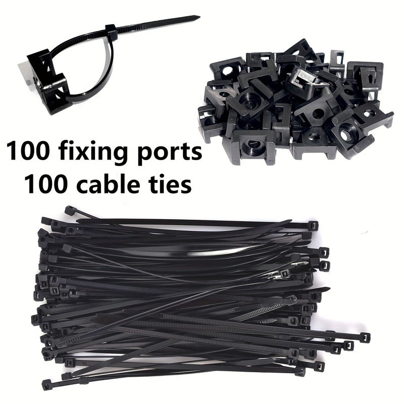 Black Cable Tie Mounts Kit With Fixed Seats For Neat Cable Management - Image 5