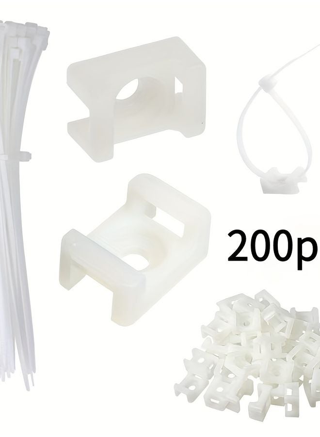 Black Cable Tie Mounts Kit With Fixed Seats For Neat Cable Management - Image 3