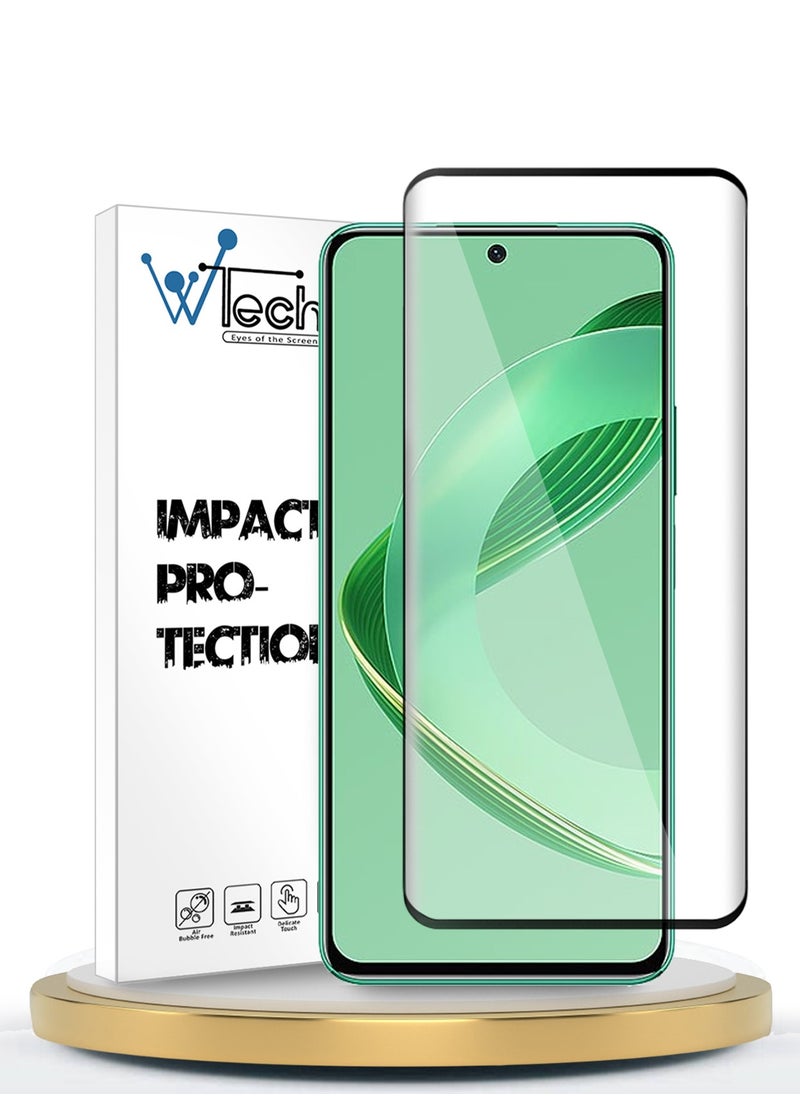 دبليو تيك واقي شاشة من الزجاج المقوى Huawei Nova 12 SE 4G 2024 Premium E2E Full Glue (MSGECN) - شفاف / أسود  - Image 1