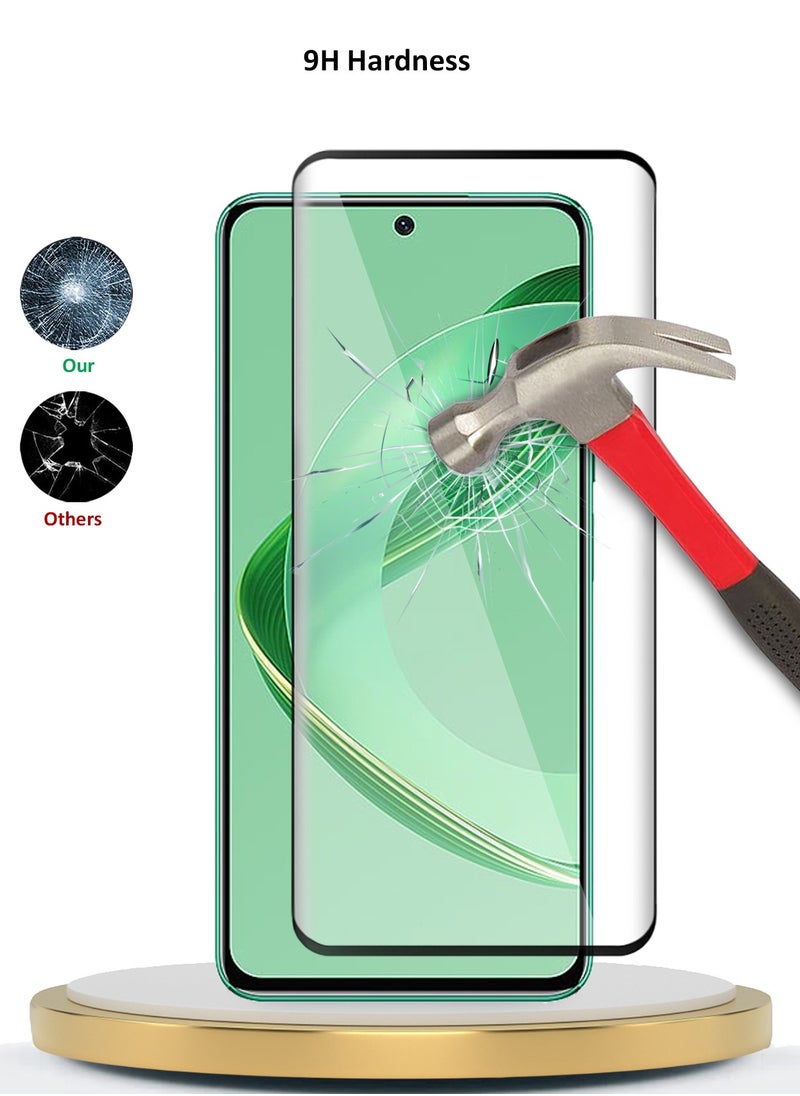 دبليو تيك واقي شاشة من الزجاج المقوى Huawei Nova 12 SE 4G 2024 Premium E2E Full Glue (MSGECN) - شفاف / أسود  - Image 3
