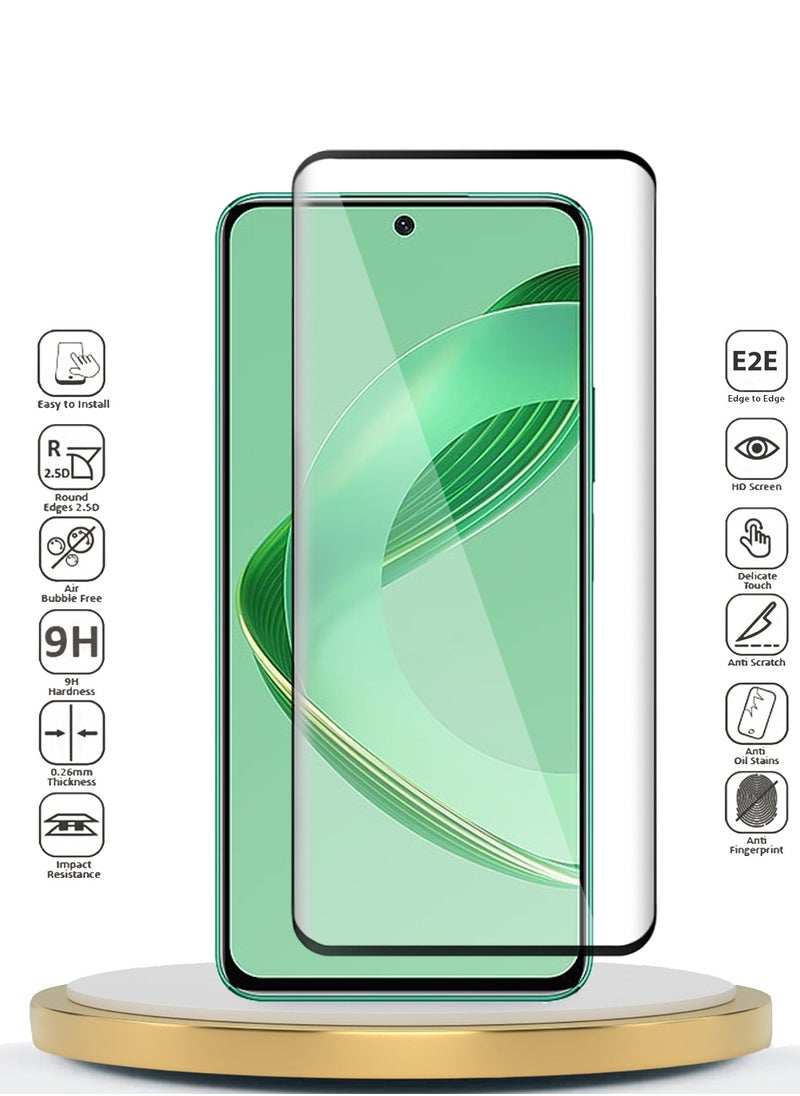 دبليو تيك واقي شاشة من الزجاج المقوى Huawei Nova 12 SE 4G 2024 Premium E2E Full Glue (MSGECN) - شفاف / أسود  - Image 2