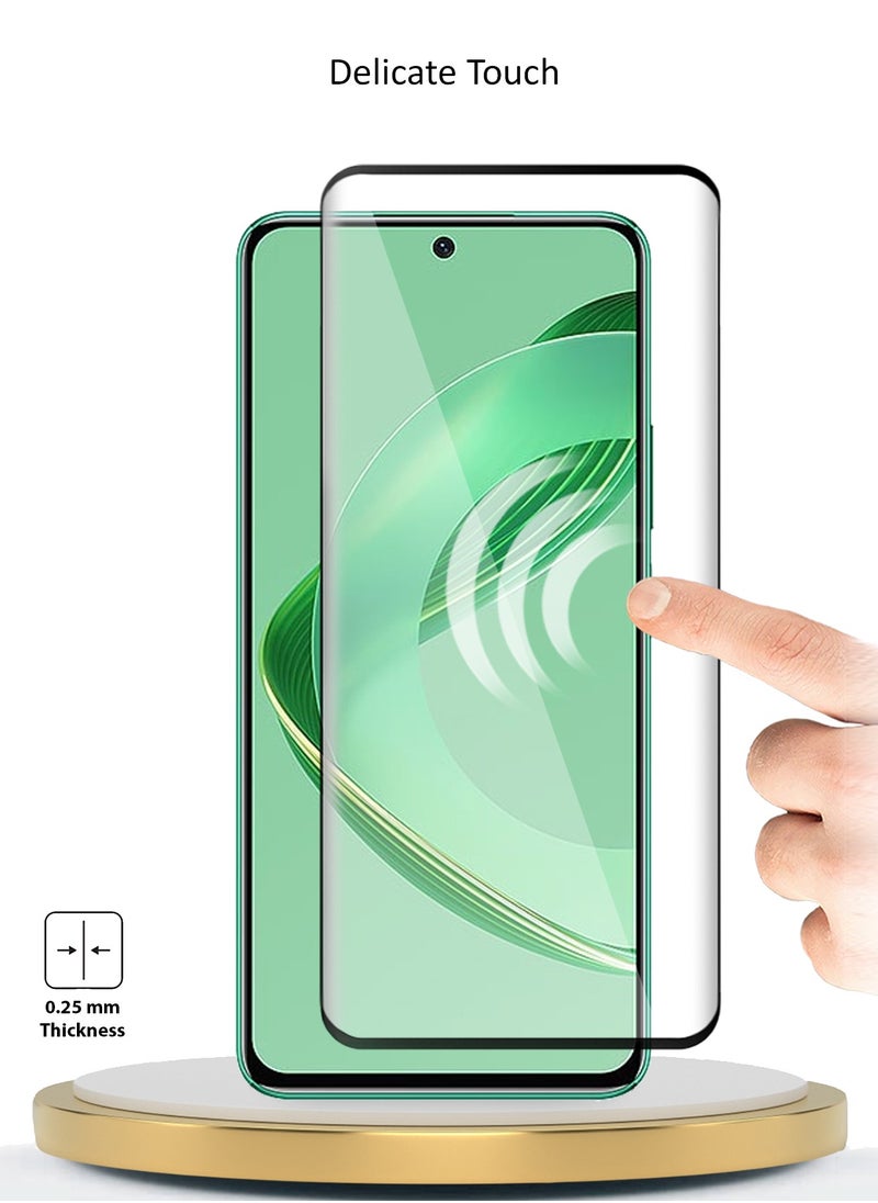 دبليو تيك واقي شاشة من الزجاج المقوى Huawei Nova 12 SE 4G 2024 Premium E2E Full Glue (MSGECN) - شفاف / أسود  - Image 4