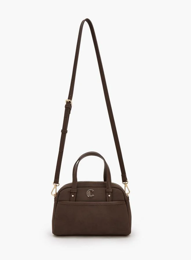Le Confort BROWN Solid Satchel Bag With Zip Closure for Women | Best Price UAE