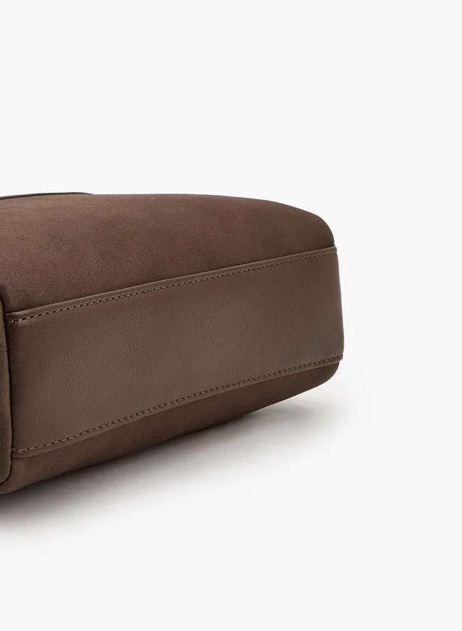 Le Confort BROWN Solid Satchel Bag With Zip Closure for Women | Best Price UAE