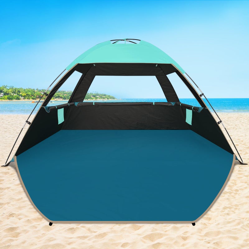 COMMOUDS Beach Tent Sun Shade for 3/4/6/8 Person, UPF 99+ Beach Sun Shelter Canopy Tent, Lightweight, Easy Set Up and Carry - Image 1