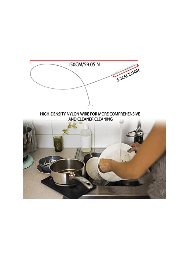 promass Extra Long Duct Cleaner, 59" Flexible Nylon Drainage Stainless Steel Long Brush for Cleaning Feedibing Tubes and Racking Lines - Image 2