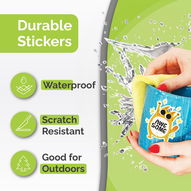 AgoDeo Premium Printable Vinyl Sticker Paper for Inkjet & Laser Printer - 56 Sheets Self-Adhesive Sheets Matte White Waterproof, Dries Quickly Vivid Colors, Holds Ink Well - Tear Resistant - Image 3