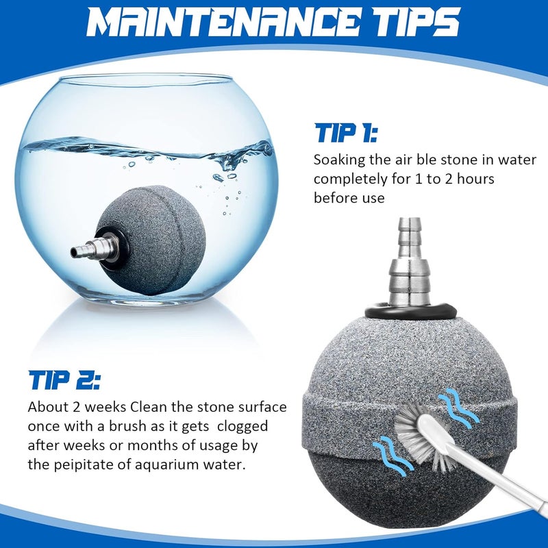 Reginary 10 Pieces Aquarium Air Stones 2 Inch Air Stone for Pond Hydroponics Ball Bubbler Oxygen Diffuser for Pump Fish Tank Bucket and DWC Reservoirs Gray - Image 5