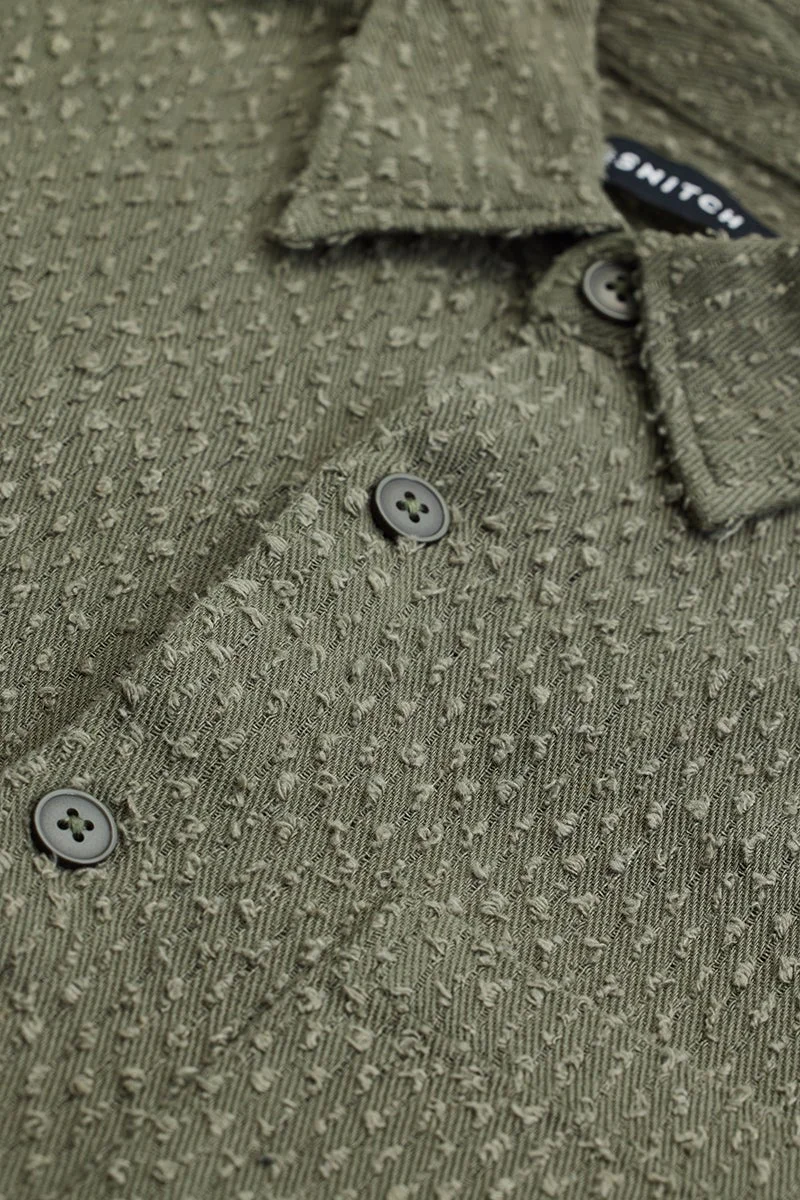 سنيتش قميص خارجي بقصة عادية بنقشة زيتونية