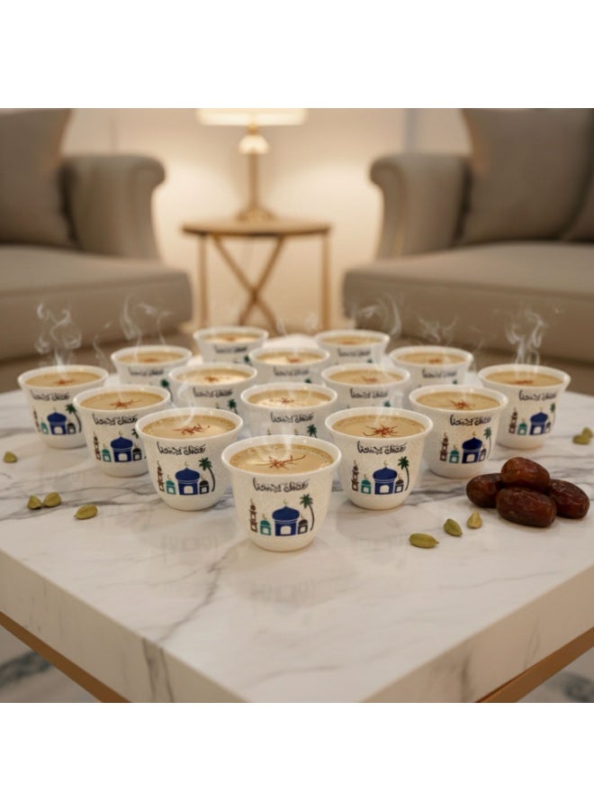 Porcelain Coffee Cup 12 Pcs Set for Ramadan - Image 2