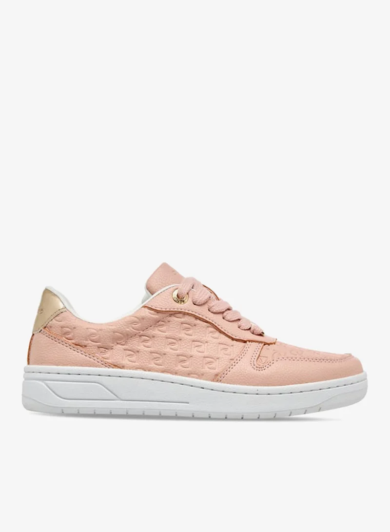 Women's Monogram Embossed Sneakers With Lace-Up Closure