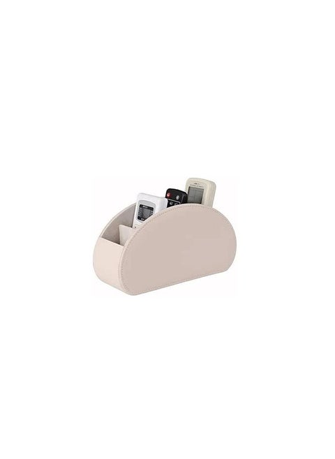 Liying Remote Control Holder with 5 Compartments - PU Leather Remote Caddy Desktop Organizer Store TV, DVD, Blu-Ray, Media Player, Heater Controllers, (Beige)