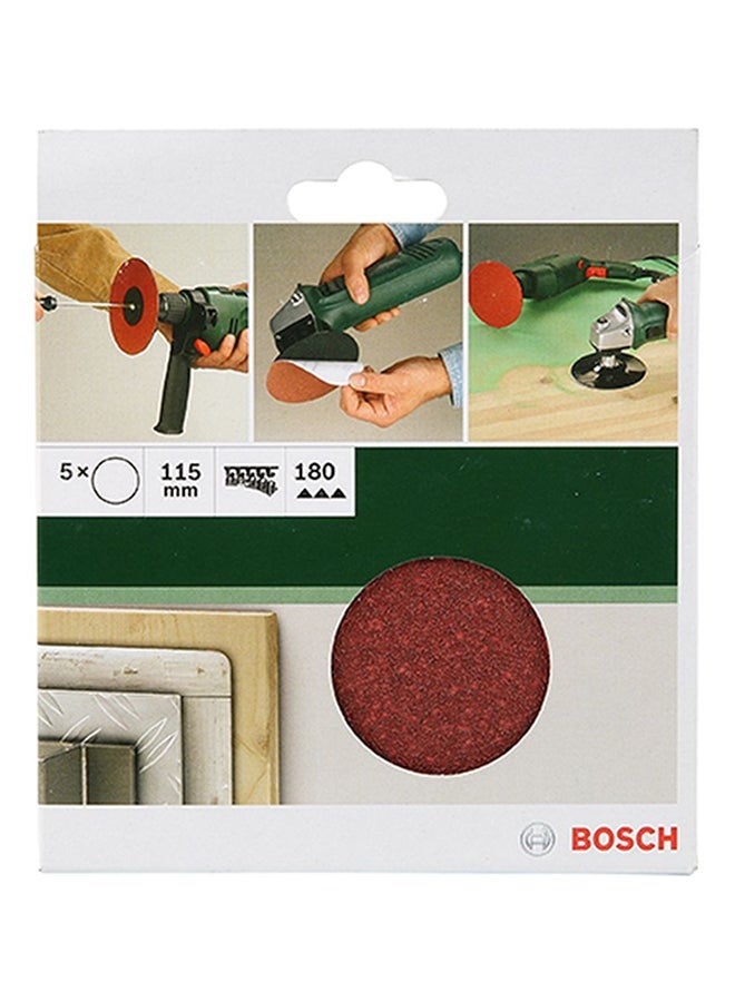 BOSCH 5-Piece Sanding Sheet Set Red 115mm 