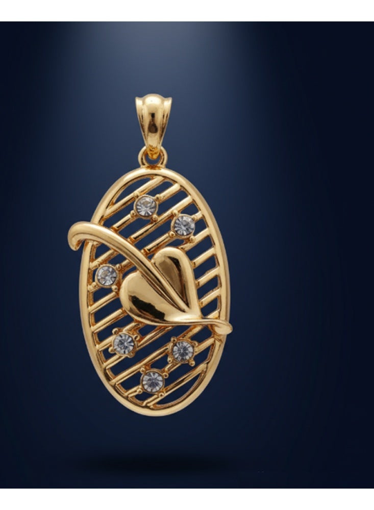 Fashion Jewelry Elegant Gold Plated Leaf Design Jewelry Set with Crystals (Necklace & Earrings)  Luxury Fashion Jewelry Set – Gold Oval Pendant & Earrings with Sparkling Stones  Stylish Gold-Tone Necklace and Earring Set with Floral Leaf Accents - Image 3