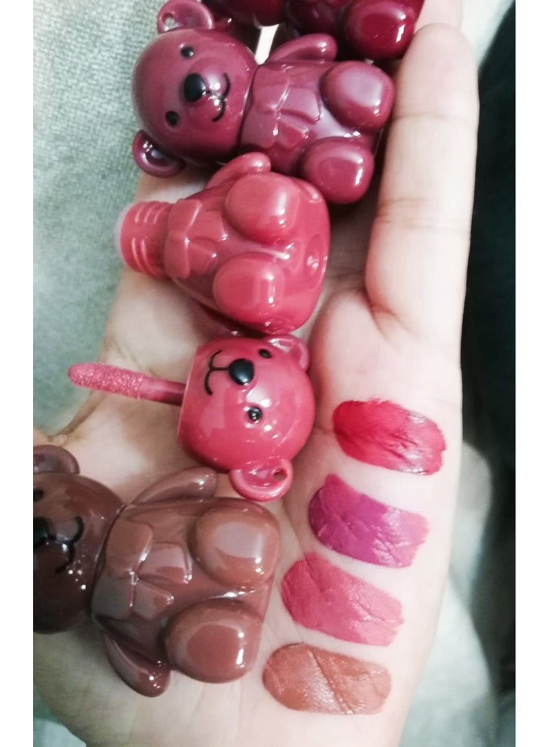 مايت سينما احمر شفاه سائل مط على شكل دبدوب 4 قطع الوان مختلفه جروب رقم 1 - Image 3