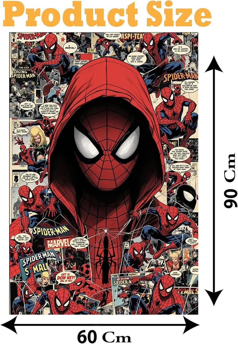 اي ار اس لوحة جدارية قماشية لشخصية سبايدرمان من ARS® - 90 × 60 سم، جاهزة للتعليق - Image 3