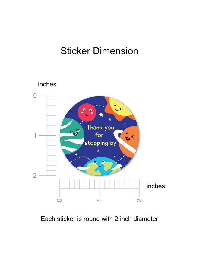 weRevel Paper Space Theme Thank You Party Self-Adhesive Stickers, 40 Count, 2 Inches, Round, 4 Unique Designs - Image 3